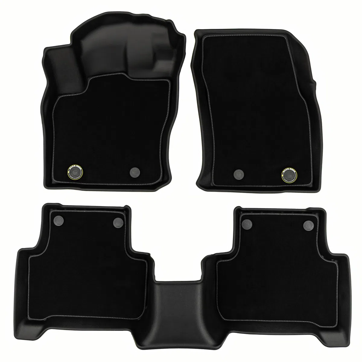 FROGUM Race Rock Alfombrillas para Coche 2 en 1 TPE + Terciopelo Alfombras para Volkswagen Tiguan II 2016-2024| Los Bordes Altos hasta 20cm