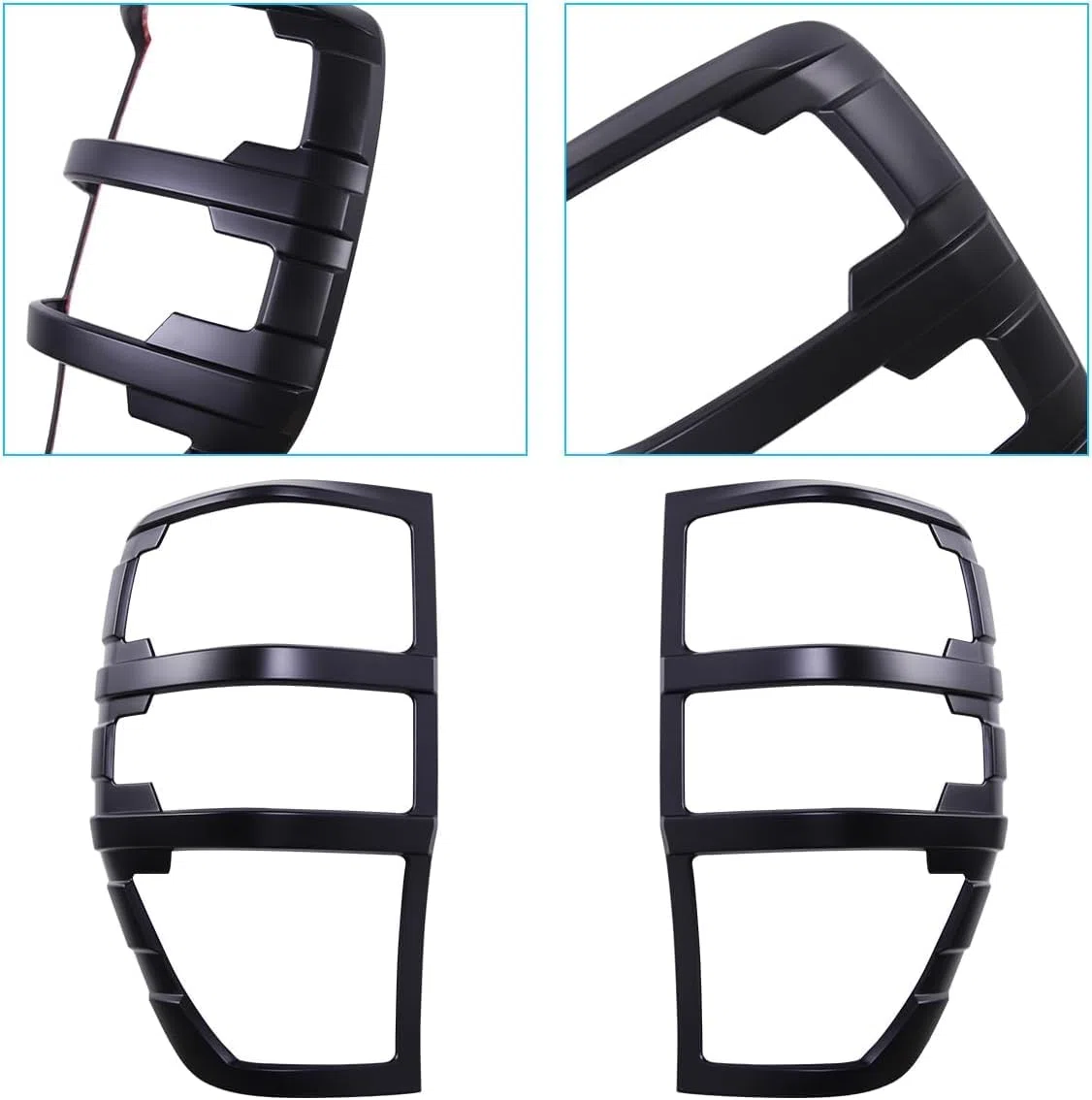 Cubiertas de faros traseros para Ford Ranger 2012-2022, T6 T7 T8 Wildtrak Raptor XL XLT XLS Limited Platinum MK1 MK2 MK3 (2012-2022 Cubierta de luz trasera)