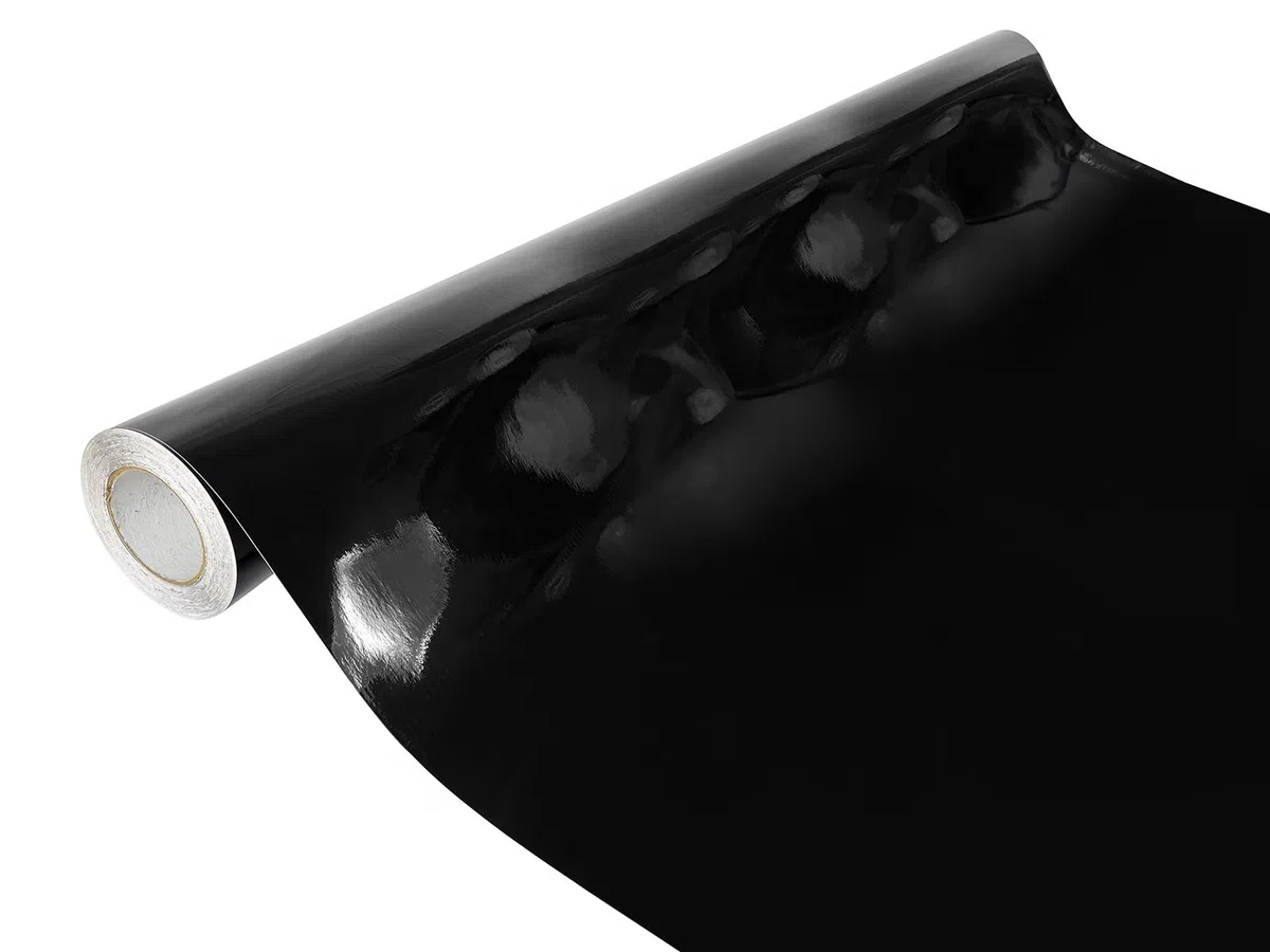 DecoMeister Vinilo para Coche 151x200 cm - Película de Vinilo Autoadhesiva Antiburbujas y Termoformable - Lámina de Wrapping para Automóviles y Muebles - Protección UV y Antirrayas - Negro Brillante