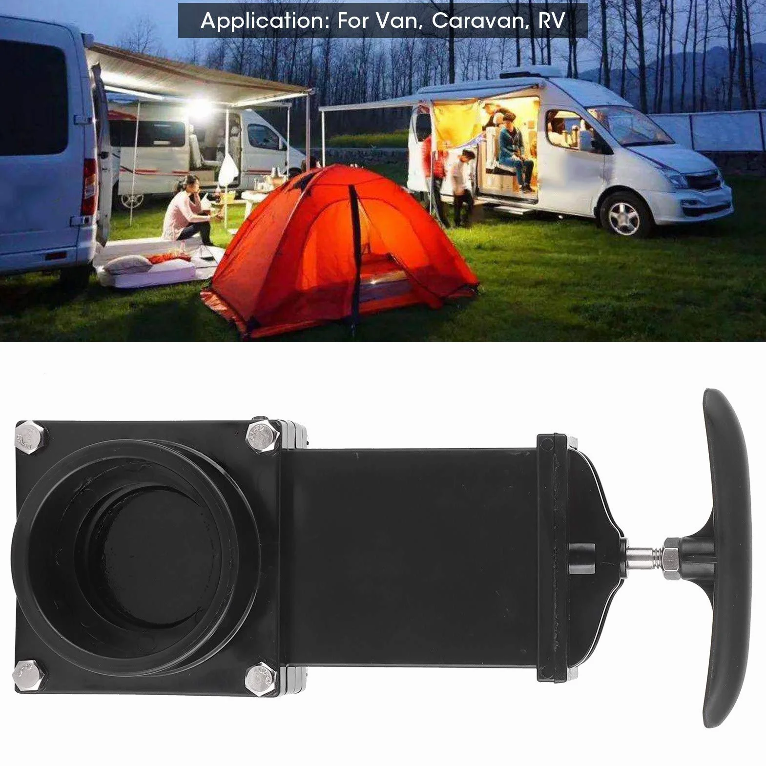 Válvula de residuos, válvula de drenaje RV de 50 mm, válvula de ABS de alcantarillado de residuos, para accesorios al aire libre para caravana