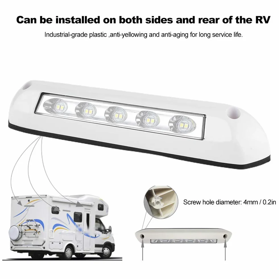 Luz exterior para Camper + Led Rv Porche Luz 12V / 24V Iluminación 8W Impermeable Toldo de Luz para Camiones, Autocaravanas, Remolques y Barcos