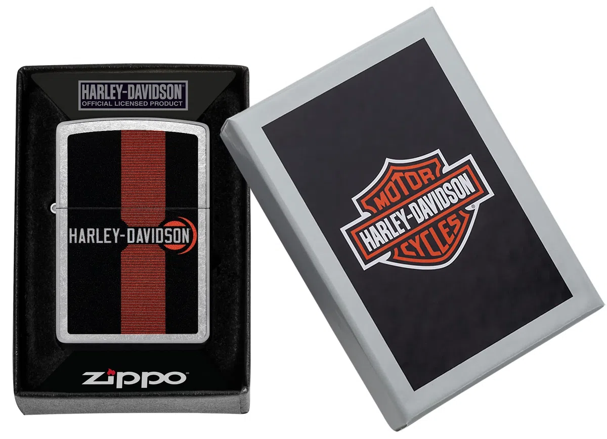 Zippo Harley-Davidson Logo Design Street - Encendedor de bolsillo cromado