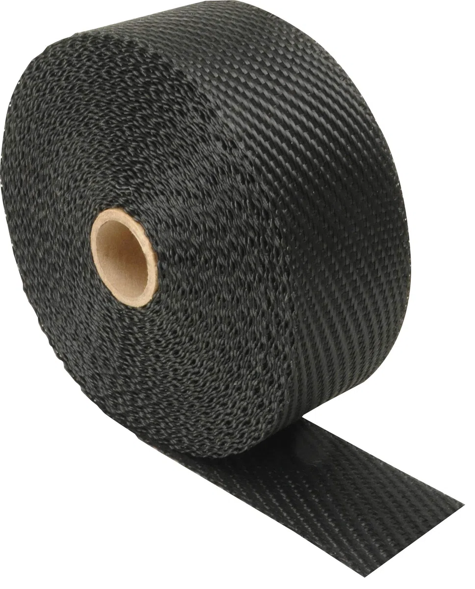 Design Engineering - Aislamiento térmico Titanium negro con tecnología de roca volcánica, 5 cm x 7,6 m, cinta flexible para escape que soporta 982 °C de calor directo y 1371 °C intermitente