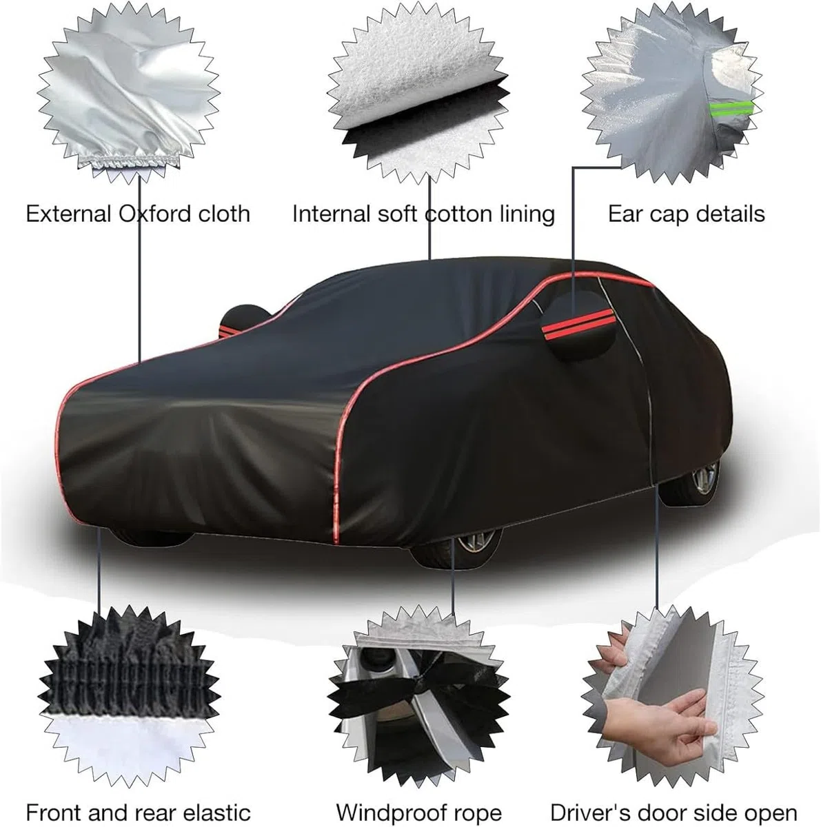 Funda Coche para BMW X2 (2018-2024), Lona Funda Coche Exterior, Funda Protectora Durable con Cremallera, Tela Oxford Impermeable, Anti-UV y Antienvejecimiento