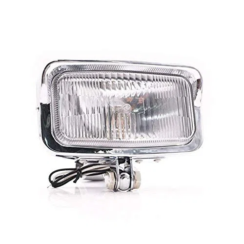 Faros delanteros rectangulares cuadrados de montaje inferior delantero de motocicleta para Harley Honda Kawasaki Suzuki Yamaha Cafe Racer Retro Vintage Bike Cruiser Chopper personalizado (Cromo)