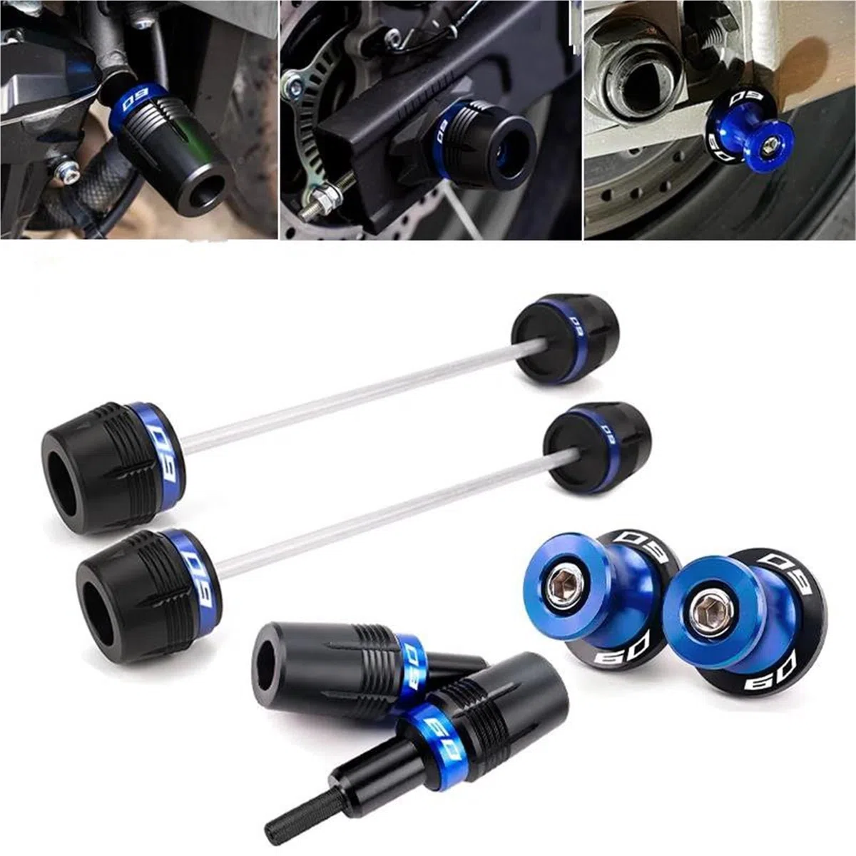 Moto Deslizadores Para YAMAHA MT09 MT-09 SP 2014-2026 Deslizadores Marco Motocicleta Rueda Horquilla Deslizante Eje Protector Choque Soporte Basculante(2014-2020-Black)