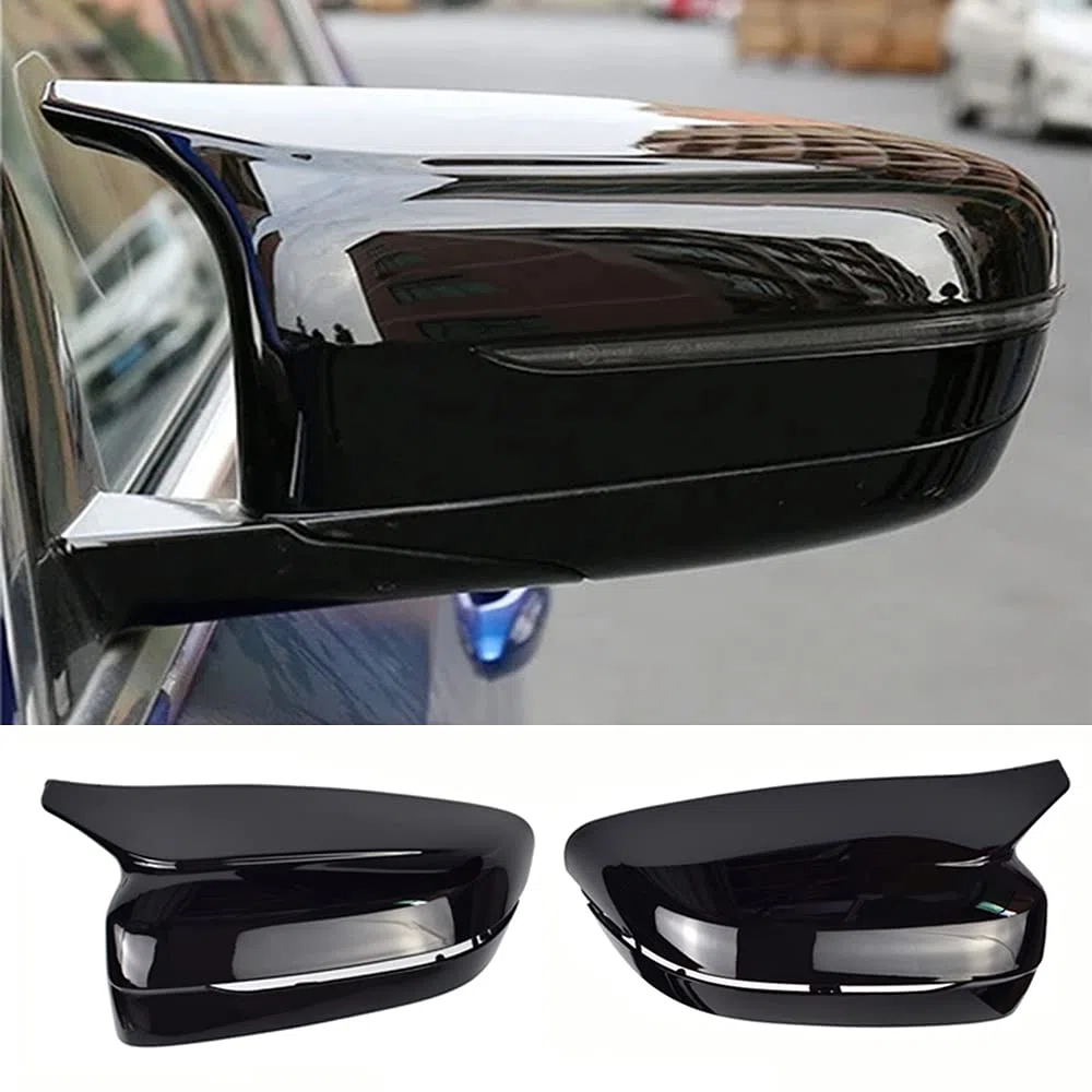 1 par Carcasa Espejo Retrovisor para B-MW G20 G21 G30 G31 G11 G14 G15 (Negro brillante)