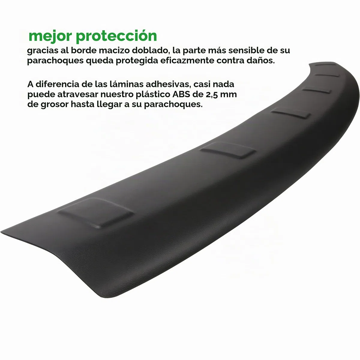 RECAMBO Protector de parachoques de plástico ABS – compatible con VW Caddy III/2K 2C / año de fabricación 2003 – 2015 – resistente y ajuste perfecto – protección óptima para el parachoques