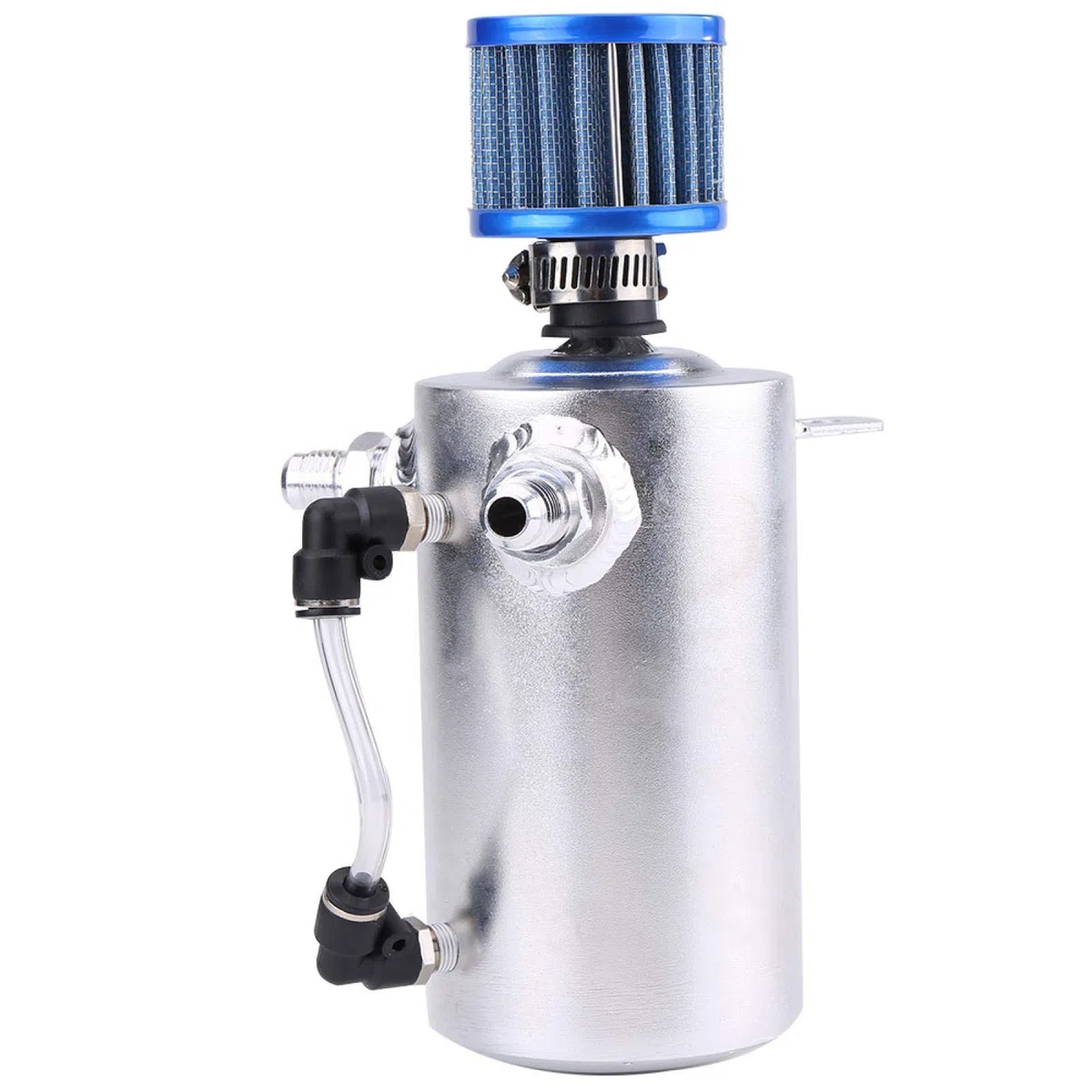 Tanque de Captura de Aceite, 0.5L de Aluminio Universal para Motor de Automóvil Tanque de Captura de Aceite Depósito de Lata Filtro de Ventilación para Lata de Captura de Filtro(Plateado SI-A0409)sopo