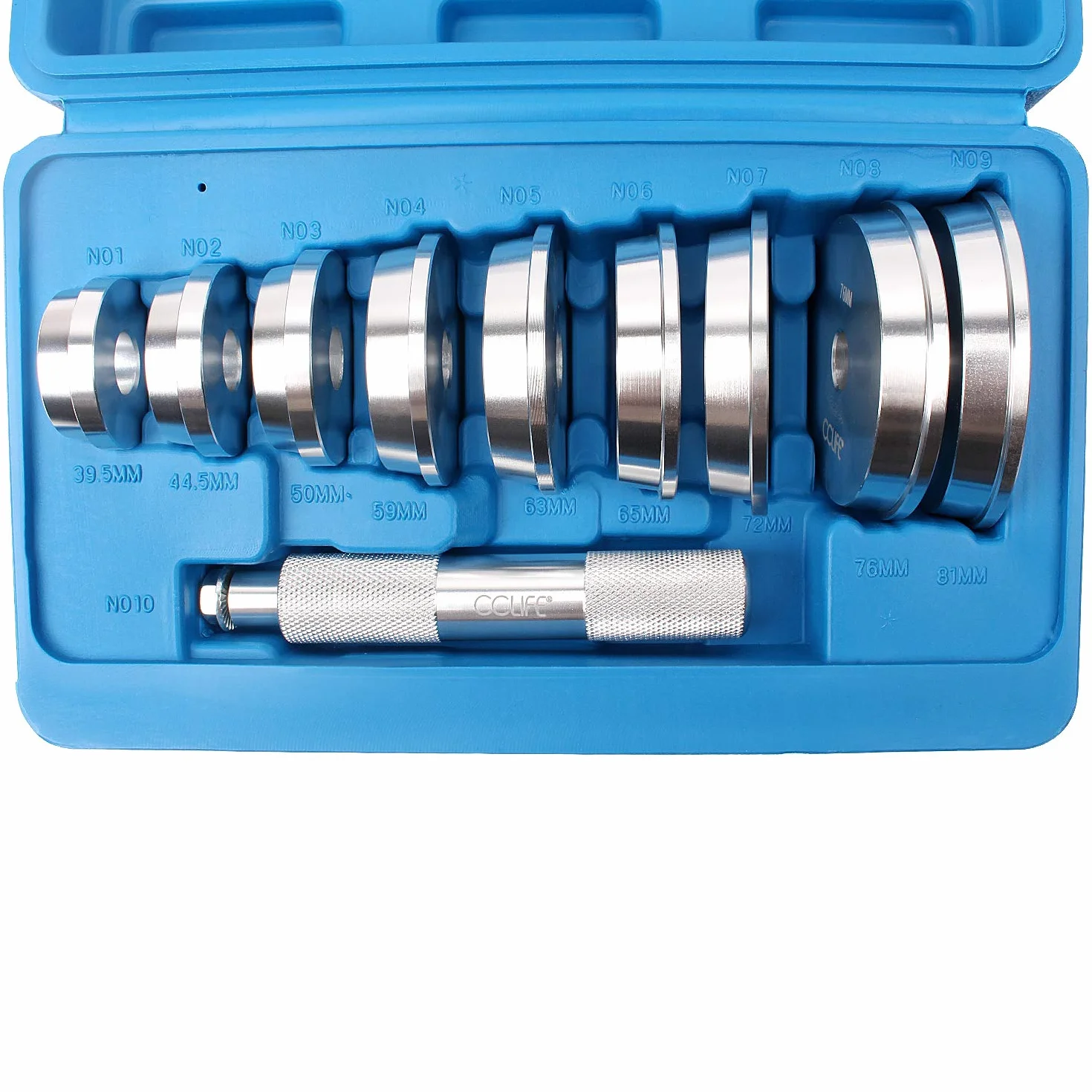 CCLIFE Set de 10 Piezas Punzones de Aluminio para Prensa de Taller, Herramientas para Rodamientos, Casquillos y Sellos de Aceite