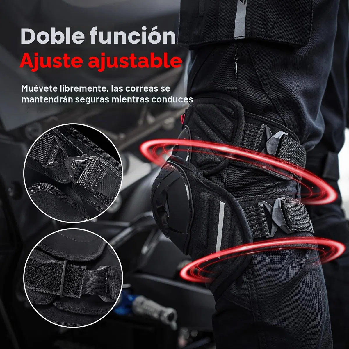 Scoyco Protectores de rodillas para motocicleta, nivel de protección CE 1 Multifuncional protector de rodillas para motocross patines en línea MTB Skateboard E-Bike Carcasa de TPU Equipo de protección
