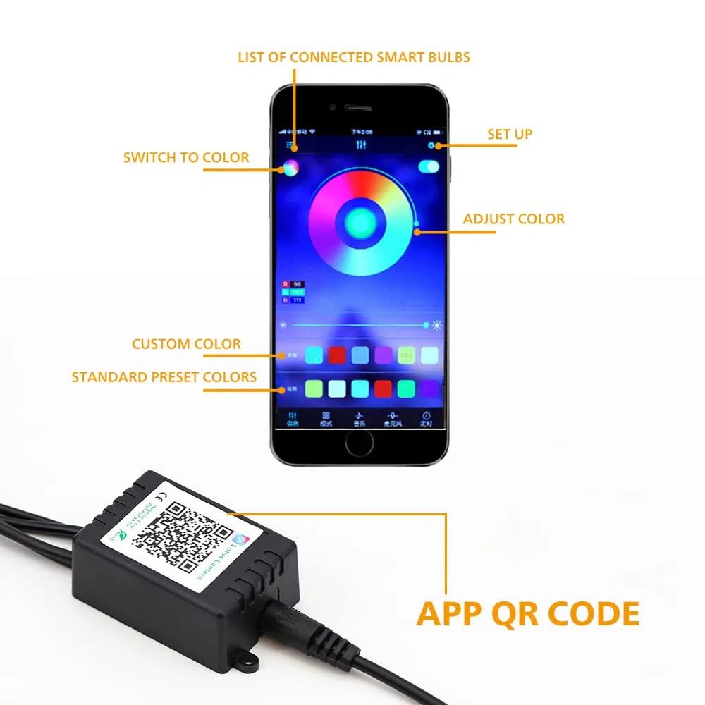 Kit de tira de luz subterránea para coche, kit de iluminación LED para debajo de la carrocería, luces LED RGB para correr, tiras LED RGB, control de aplicación Bluetooth, luces de ambiente