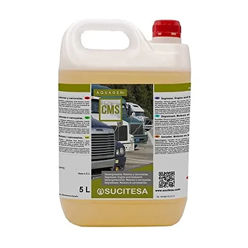 AQUAGEN CMS. Desengrasante para Motores y carrocerías. Elimina Grasa, Aceite, carbonilla y pigmentos. Garrafa de 5 litros