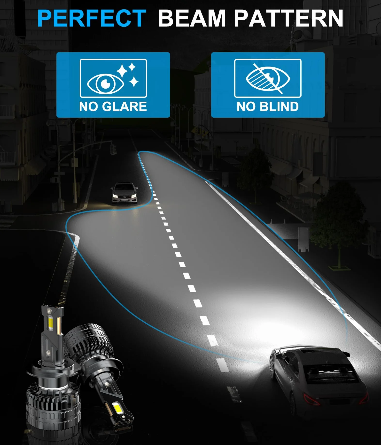 Bombillas LED H7, 130W 48000LM 6000K, Alta Luminosidad 600%, Kit Faros 12V Coche Moto, Disipación Eficiente, Instalación Plug and Play, 2 Unidades