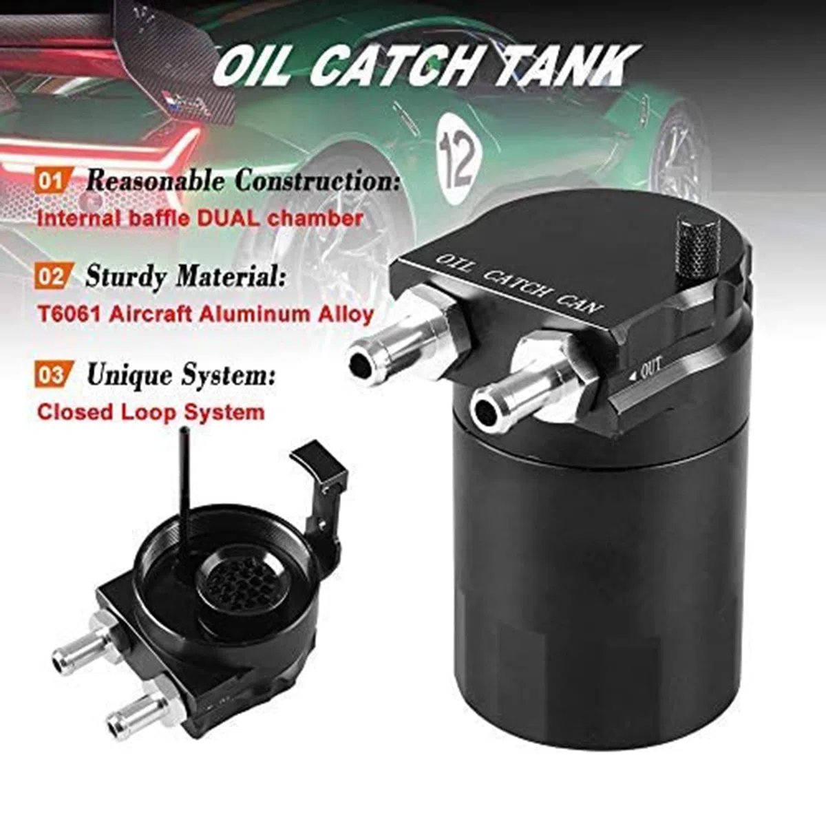 Tanque universal para depósito de aceite de Ruien, de acero inoxidable pulido (400 ml)