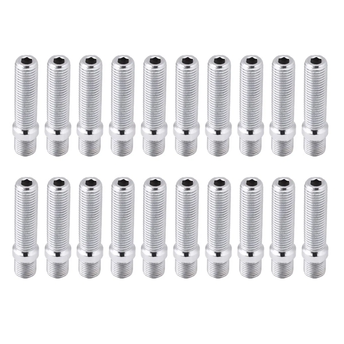para Kit de Conversión de Espárragos, M12x15 Espárragos de Rueda Extendidos 20 Piezas 50 Mm Conversión de Espárragos de Ruedas Extendidas 12x1.5 a 12x1.5 Adaptador de Tornillo Apto para Kit de Convers