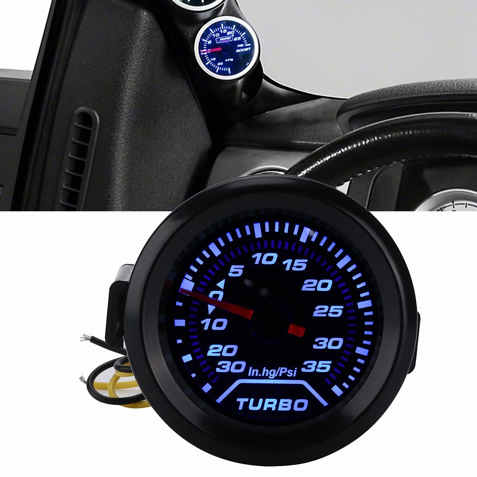 Medidor De Presión Digital 12V Universal 52mm/2 Pulgadas Pantalla LED Azul Y Roja Rango De 35 PSI Para Monitoreo Preciso Del En Automóviles Y Camiones