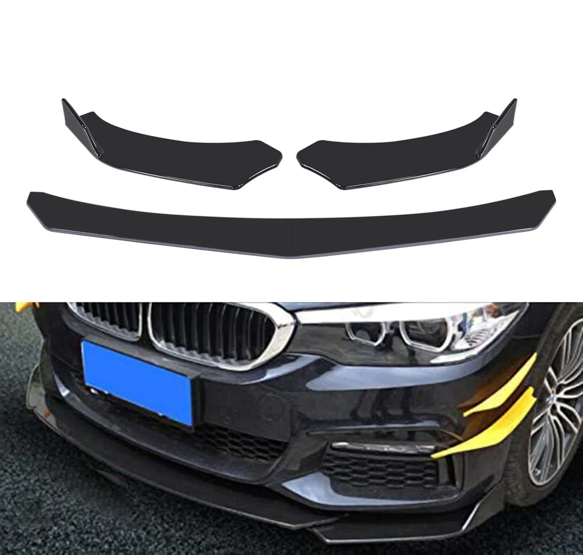 Kit de 4 Piezas de Parachoques Delantero para Coche, Divisor de alerón, Divisor de Parachoques ABS, Divisor de Labios Canard Universal