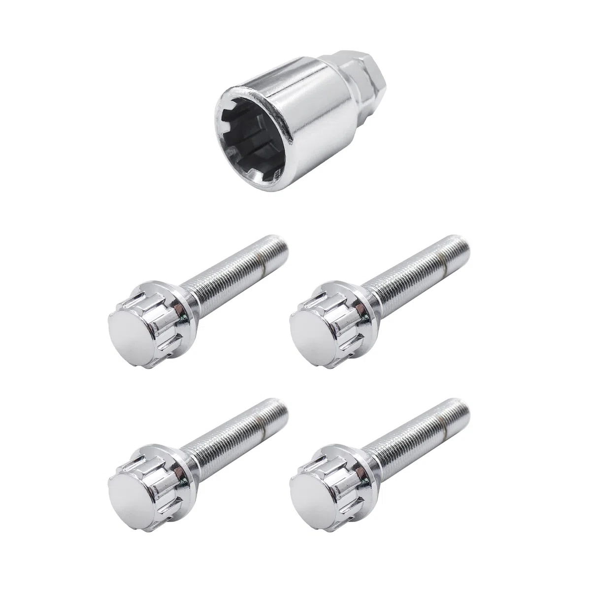 SIMONI RACING BRA/60 Kit 4 pernos antirrobo - Tornillos antirrobo para ruedas llave 17-19 M12x1.25 Longitud 50 mm