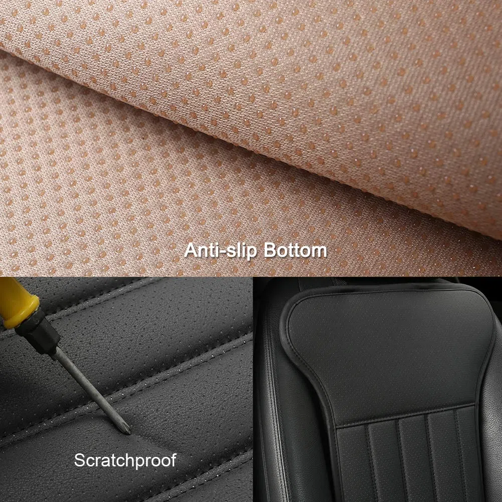 Black Panther Cojin Asiento Coche, Lujo Fundas para Asientos de Coche,Cuatro Estaciones Universal Antideslizante Protector Asiento Delanterocon Respaldo(1PC- Negro)