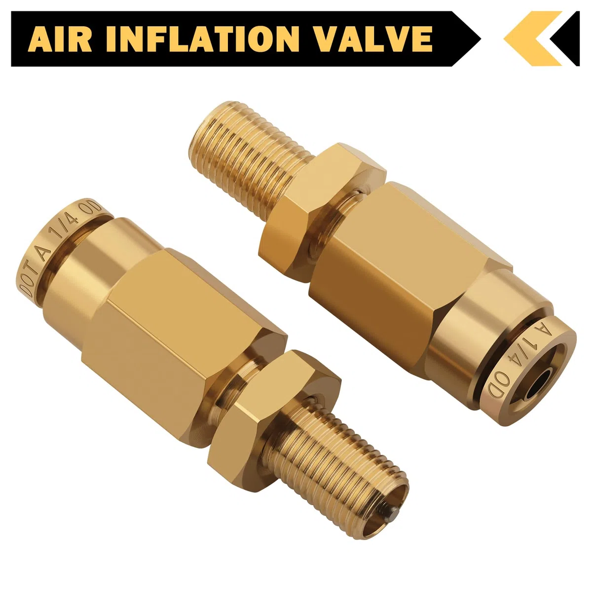Cheemuii 4 válvulas Schrader de inflado de 1/4 pulgadas con empuje para conectar tubos de línea de aire OD de 1/4 pulgadas y suspensión de resorte de aire para semirremolque, tractor