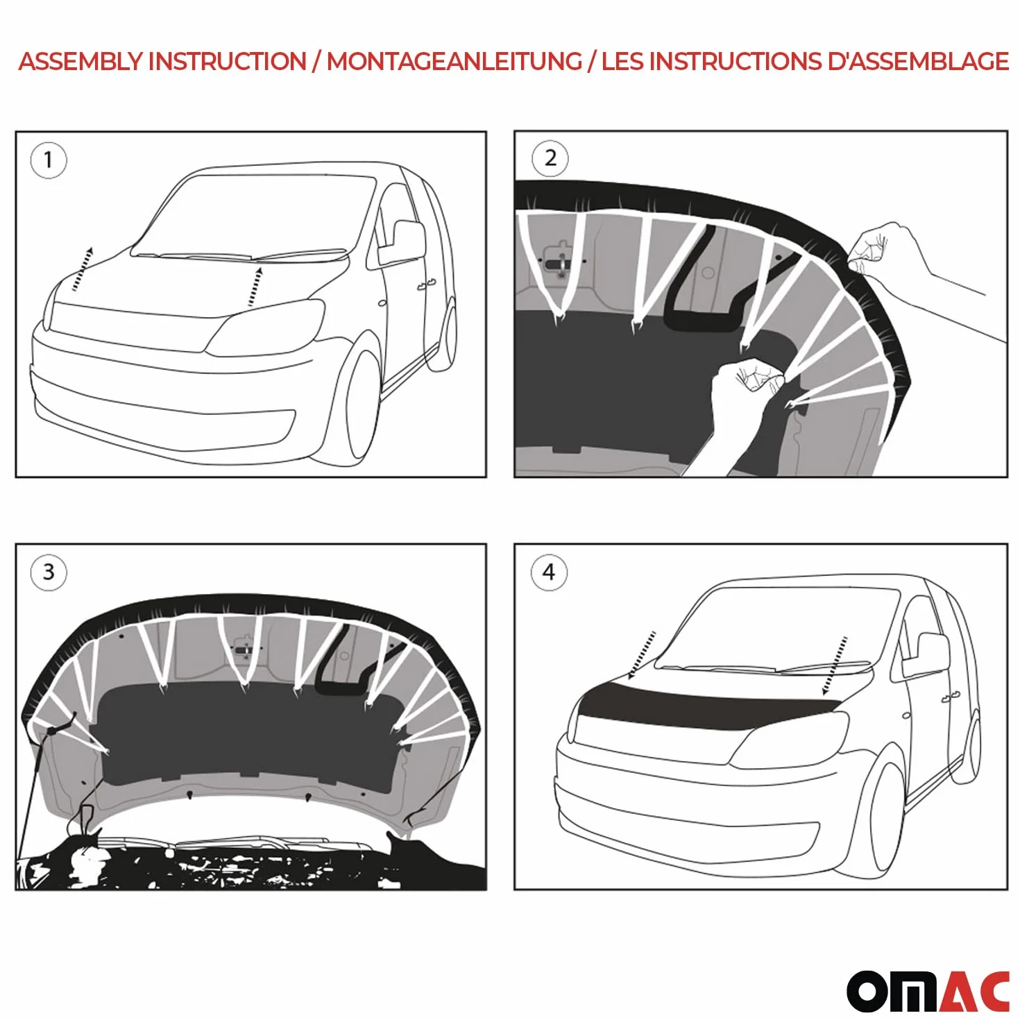 OMAC Haubenbra Steinschlagschutz Bonnet Bra compatible con Kia Niro I 2017-2022 Negro Halb
