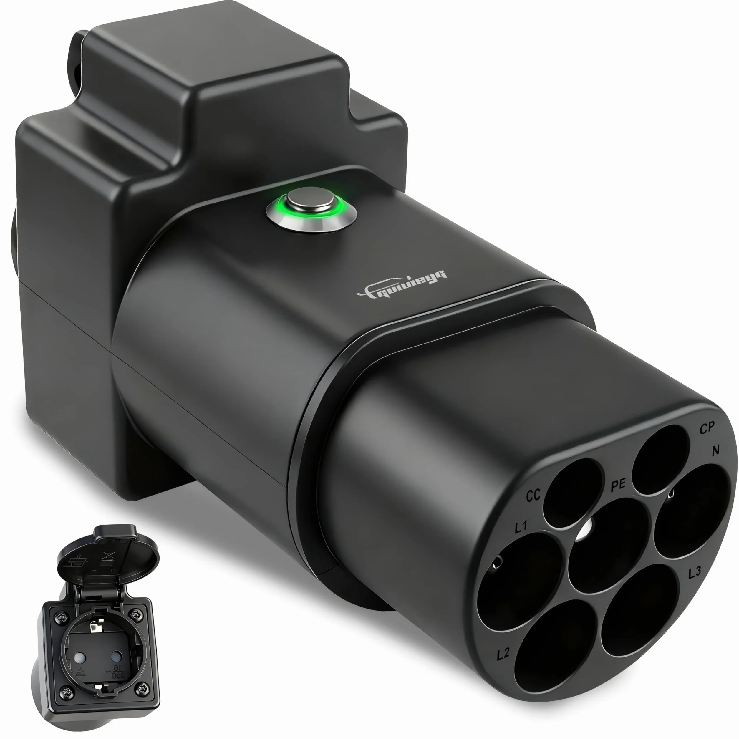 Adaptador Tipo2 a Schuko, Cargador 16A Type2 EV o Adaptador para estación de Carga Type2, Descargador IEC 62196