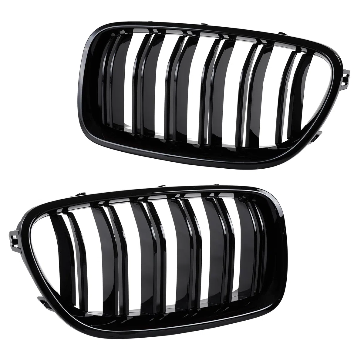 E60 E61 Rejilla de radiador para BMW 5er E60 E61 M5 Parrilla riñones Dobles Negro 2003-2009（For 5er E60 2006-2009）