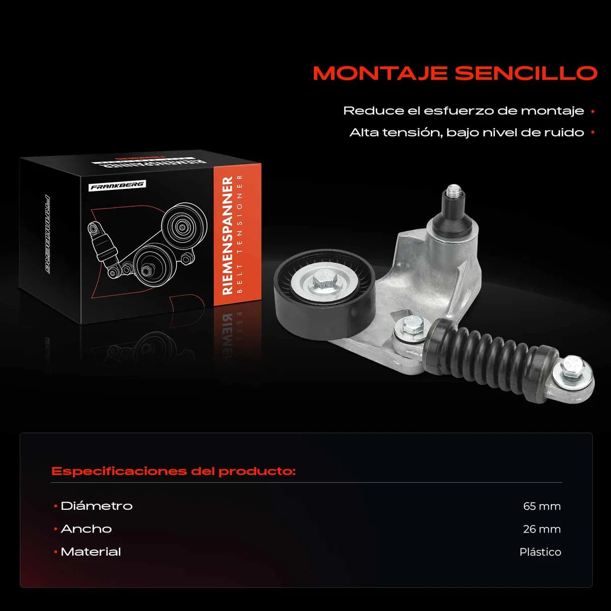 Frankberg Polea guía de rodillos Diesel Compatible con Mondeo III Turnier BWY 2.0L Mondeo III B5Y 2.0L Mondeo III Turnier BWY 2.2L Transit Bus FB FC FD FS FZ 2.0L Mondeo III B5Y 2.2L XS7E6A228CC