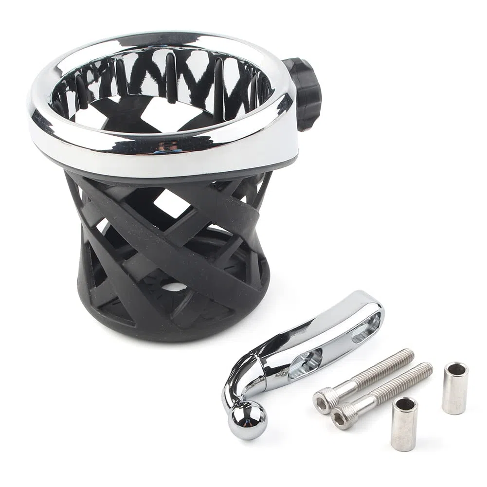 Soporte para bebidas montado en el manillar de motocicleta para Honda Goldwing GL1800 F6B 2001-2023 soporte de botella de retención (plateado)