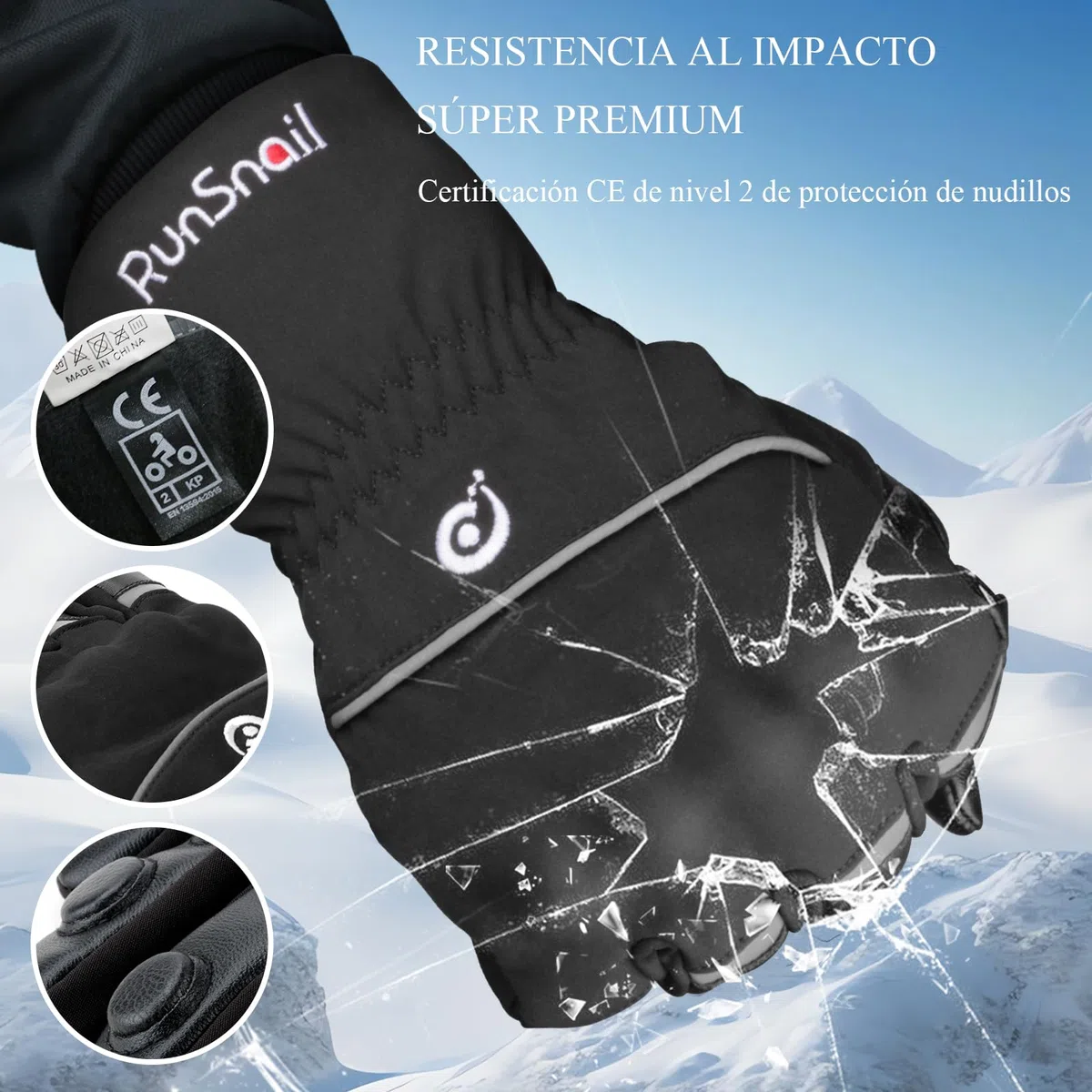 2KP CE Guantes de Moto Invierno para Hombre y Mujer, Guantes Moto Impermeables Prueba Viento Cálidos Guantes Motociclista con Puño Largo y Protección Dura en Los Nudillos Guantes Pantalla Táctil