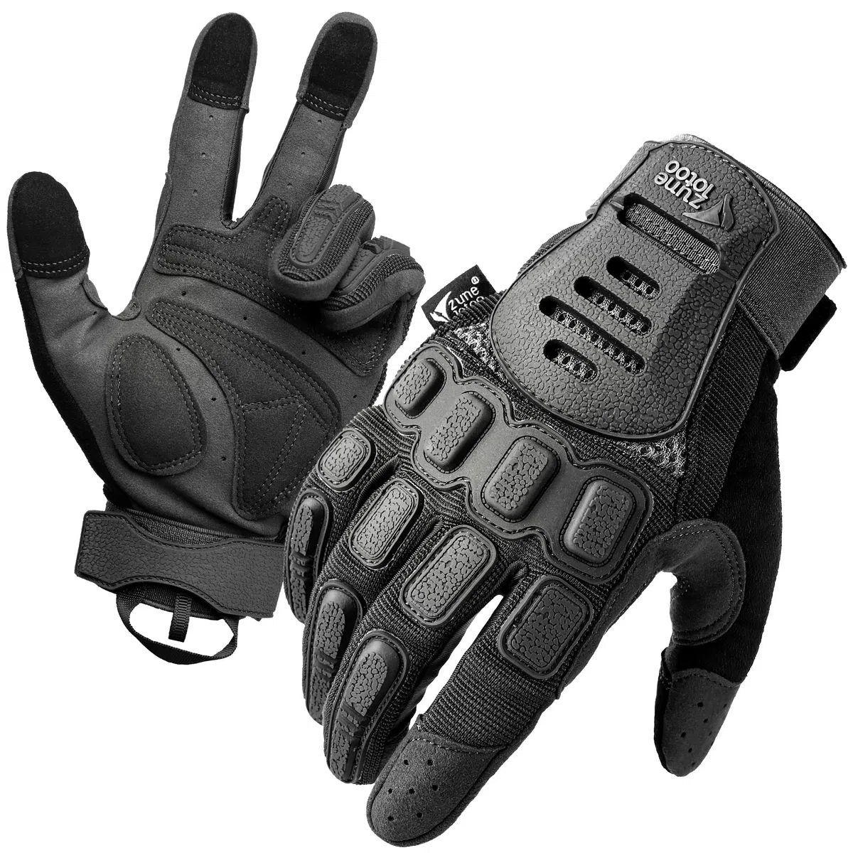 Zune Lotoo Guantes Tácticos Militar, Guantes Airsoft Compatibles con Pantalla Táctil para Hombre Mujer, Guantes Moto Verano Transpirables y Amortiguadores para Paintball Airsoft Motocross