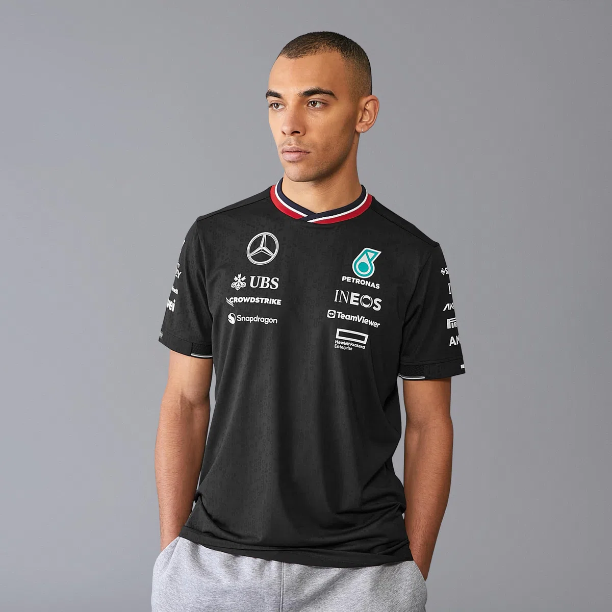Mercedes AMG Petronas Camiseta Equipo Hombre F1 2024 - Negro - Tamaño: L