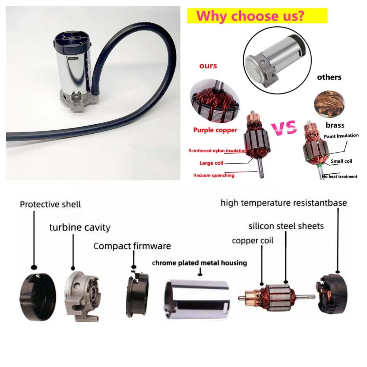 Bocina de aire para coche, cuerno de camión, diseño innovador y accesorios ajustables, altavoz fuerte, 150 dB, plateado, cromo, zinc, trompeta individual con compresor para coche de 12 V