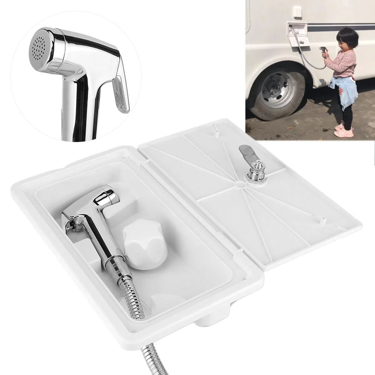 Cabina de ducha para autocaravana ,herramienta de ducha para autocaravana ,innovadora y duradera de,con kit de 2 llaves para caravana al aire libre