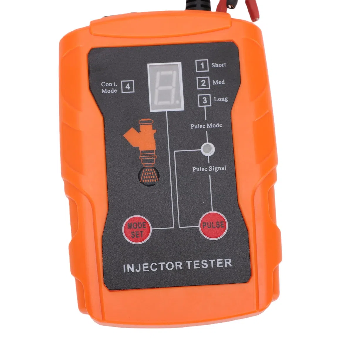 Alomejor Probador de Inyectores de para Automóviles, Construcción ABS, Función 2 en 1 con 8 Adaptadores y Modos de Pulso, Ideal para Mantenimiento y Limpieza de Vehículos (Orange)