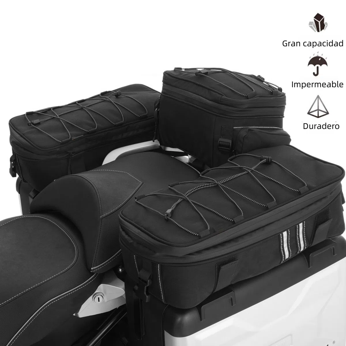 Bolsas De Equipaje para Moto Top Pack, Adicionales para R1200GS, F650GS, F700GS, F750GS, F800GS, Accesorios para Moto, Superiores Multifuncionales (Dos Bolsillos Laterales)