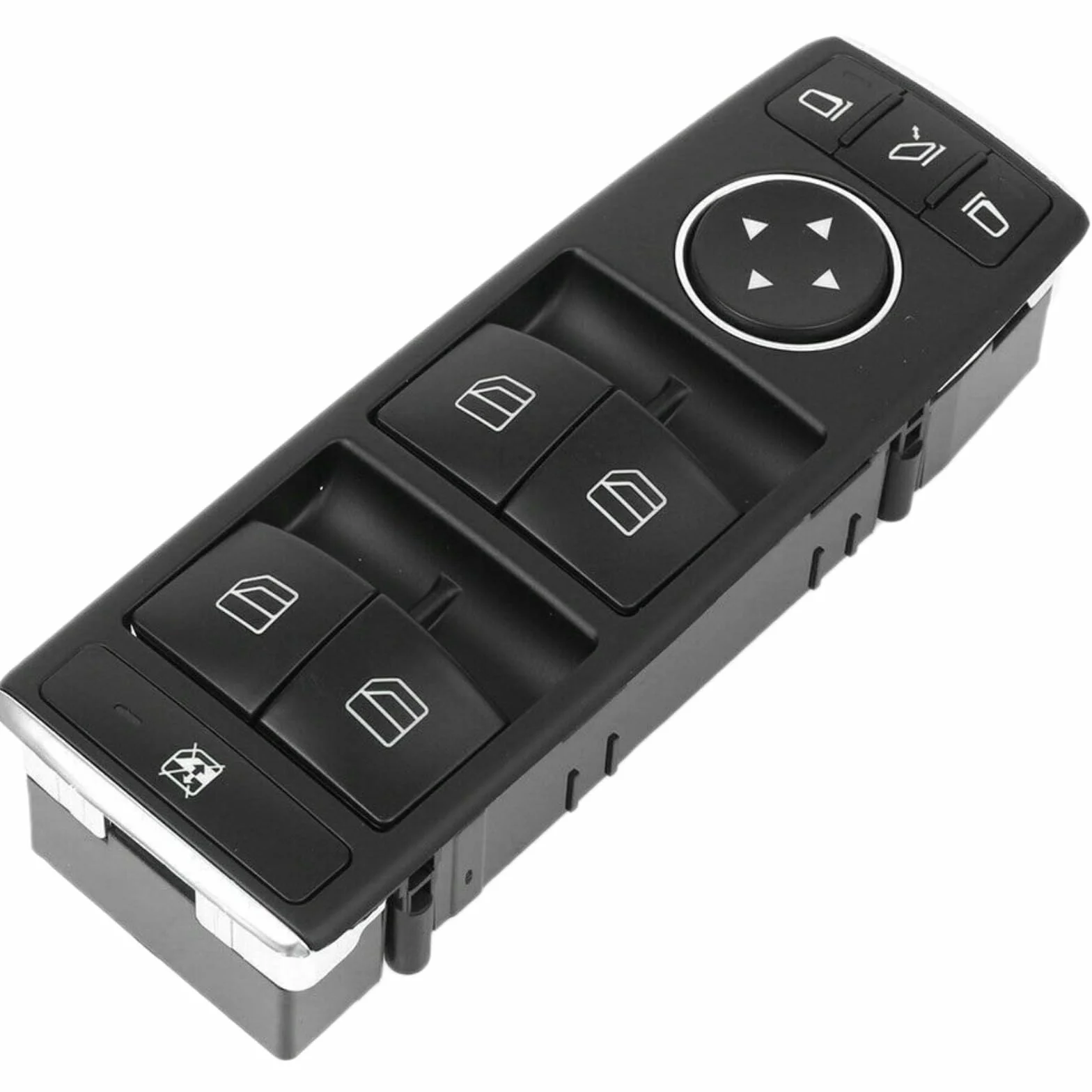 Twowinds - Interruptor Elevalunas A2128208310 Compatible con Mercedes W204, W212, C207, A207 - Botón Ventana - Botonera Ventanilla - Ajuste Retrovisor Negro Manual Pulsador