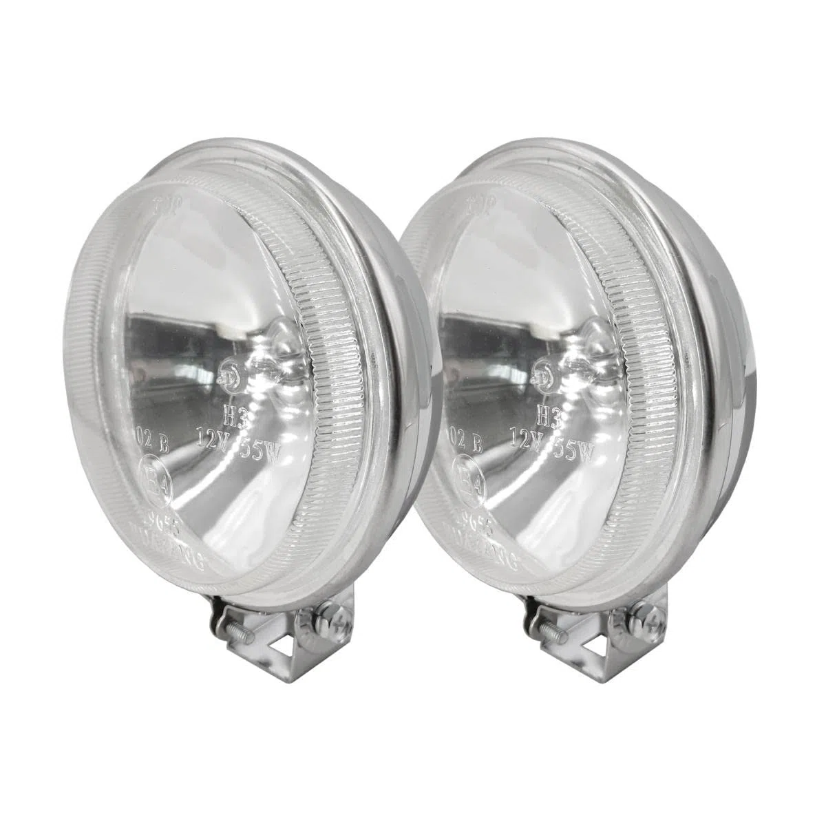 Simoni Racing Conjunto de Faros Largo Alcance 115mm - H3 - Cromo - Set de 2 piezas