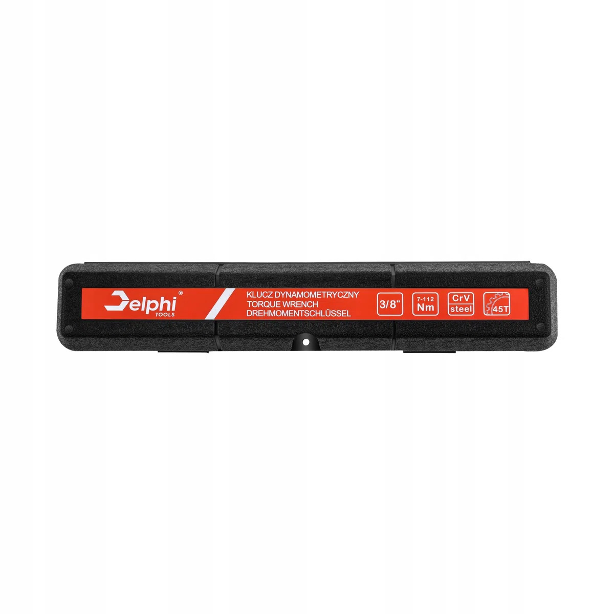 Delphi Llave dinamométrica de 3/8 pulgadas 7-112 Nm de CrMo con función de bloqueo y caja de almacenamiento para coche, moto, bicicleta, montaje de neumáticos
