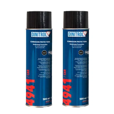 Cera en aerosol Dinitrol 4941, para la parte inferior de coche, color negro, 2 unidades de 500 ml