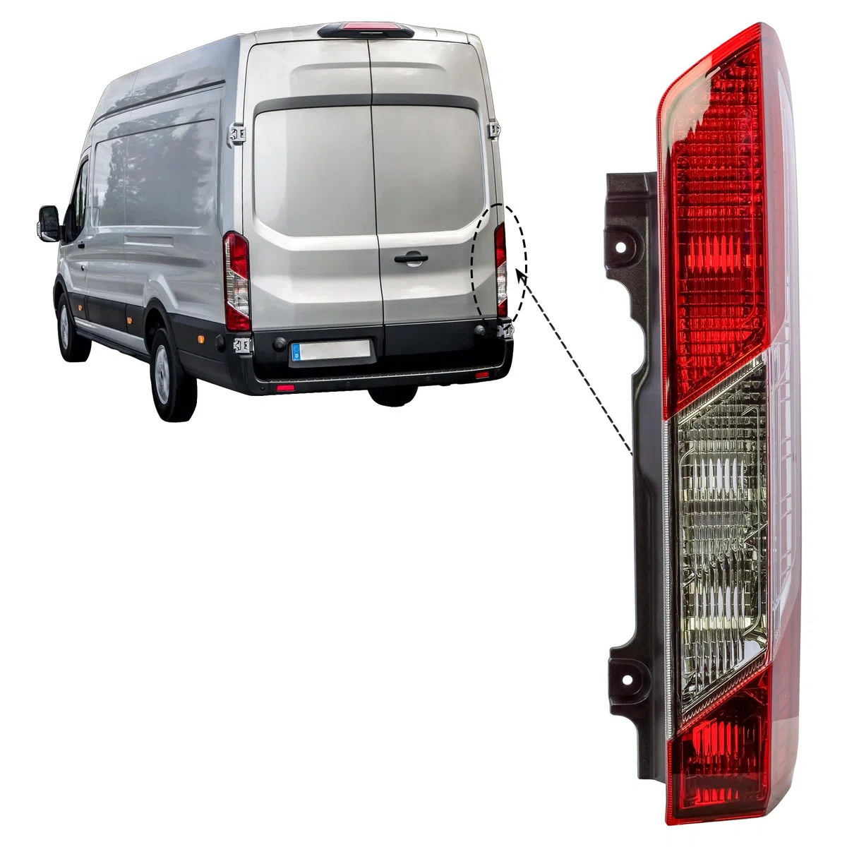 Luz trasera derecha luz trasera para Ford Transit V363 2014-2024