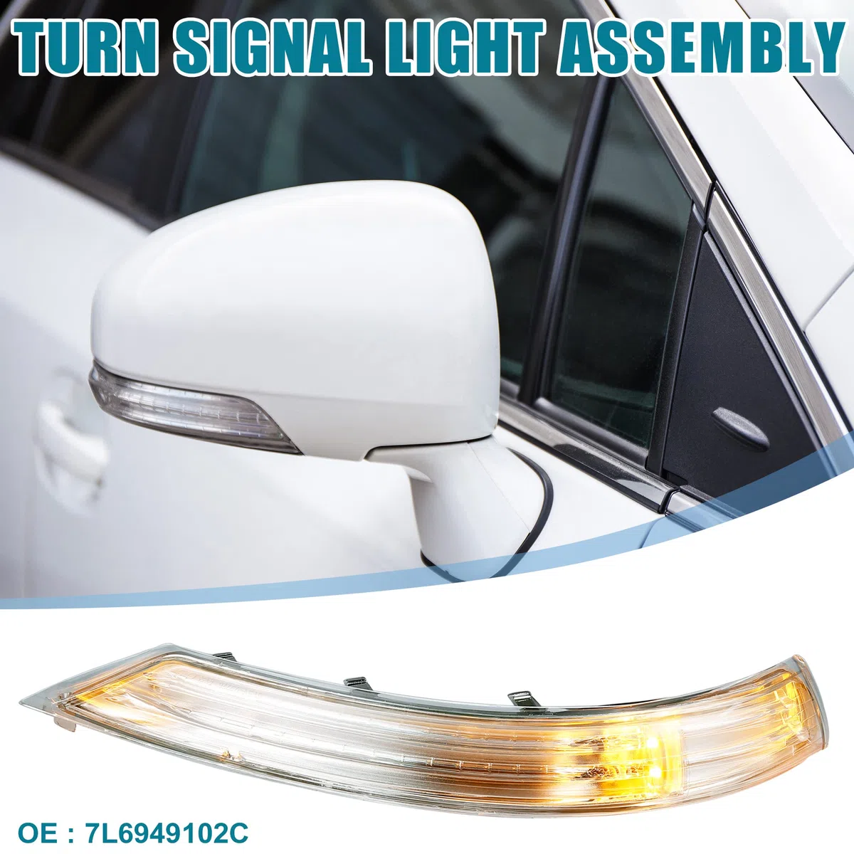 A ABSOPRO Coche Derecho Trasero Vista Espejo Señal Luz 7L6949102C para VW Touareg