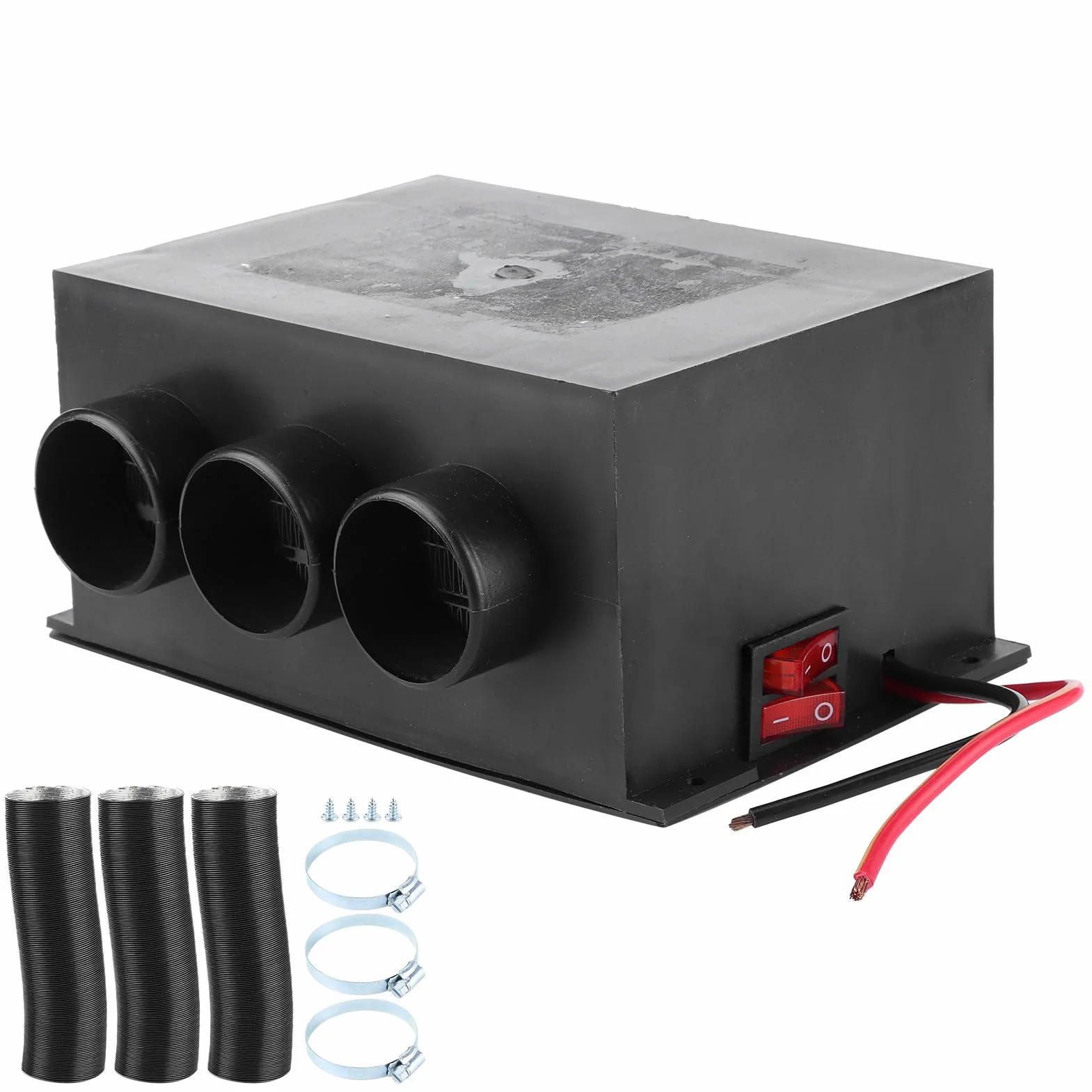 Calentador de Coche Portátil 12V, 3 Orificios de Calefacción Rápida con Función Desempañado y Desescarchado, para Parabrisas y Eliminación de Niebla, para Invierno, Viajes Diarios