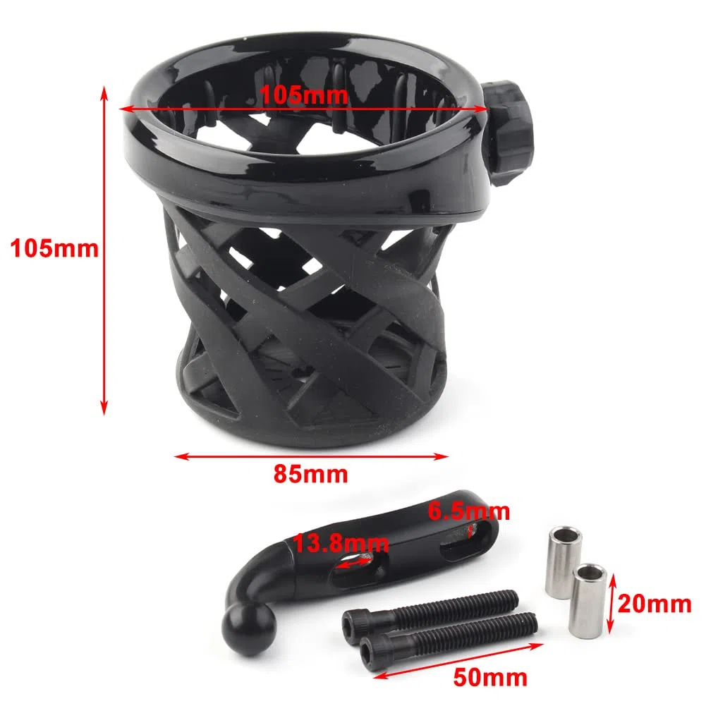 Soporte para bebidas montado en el manillar de motocicleta para Honda Goldwing GL1800 F6B 2001-2023 soporte de botella de retención (plateado)
