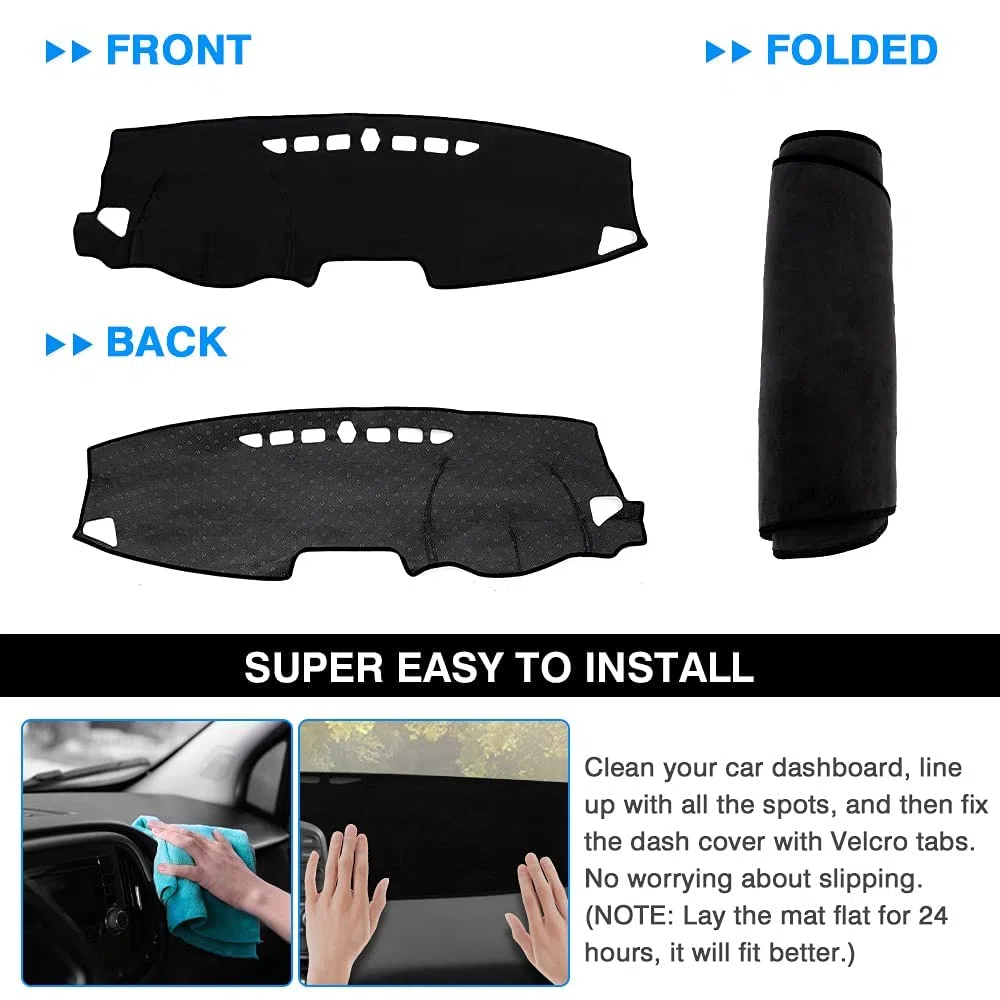 Autorder Ajuste Personalizado para Cubierta de salpicadero Hyundai Kona 2018-2021 2022 2023, Accesorios para salpicadero, Antideslizante, Protector Solar sin Reflejos (sin Hud)