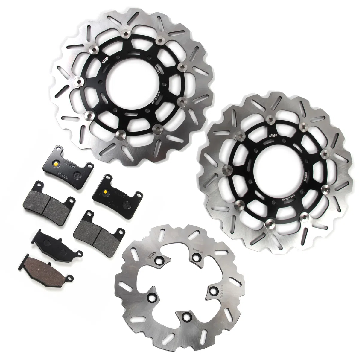 Discos de Freno Delanteros Traseros Discos Rotores y Pastillas para Suzuki GSXR 600 750 2008-2010/ GSXR 1000 2009-2010 Accesorios para motos GSX R600 R750 R1000 Negro K8 K9 K1