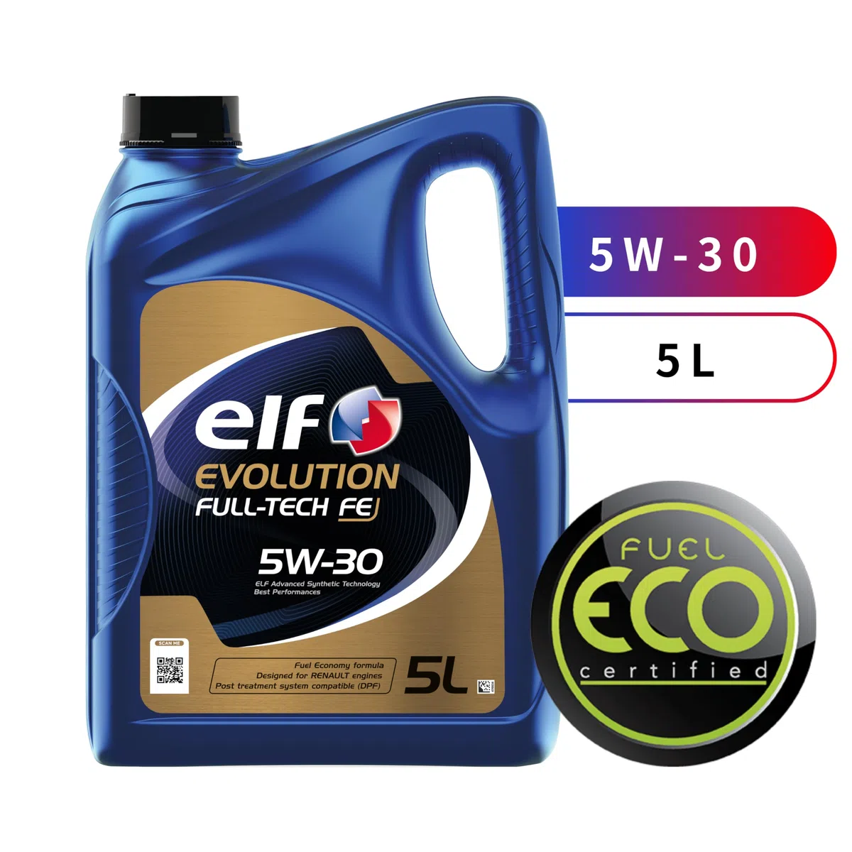 ELF Aceite de motor 5W-30 Evolution ACEA C4 Full-Tech FE 5L Compatible con NISSAN Qashqai II J11, J11, RENAULT MEGANE III Grandtour KZ0/1 Clio IV Grandtour KH Clio IV Hatchback BH, MERCEDES-BENZ