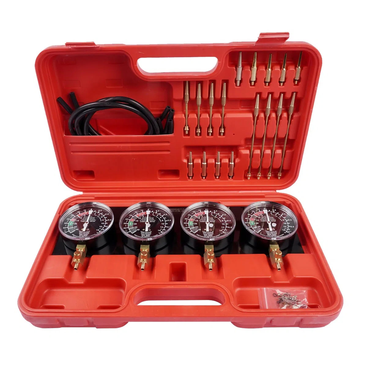 Tester Sincrónico 4 Carburadores Rojo, para Autos y Motos, Sincronización de Carburador a Vacío, Ajuste de Motor GLOSSY AUTO PARTS