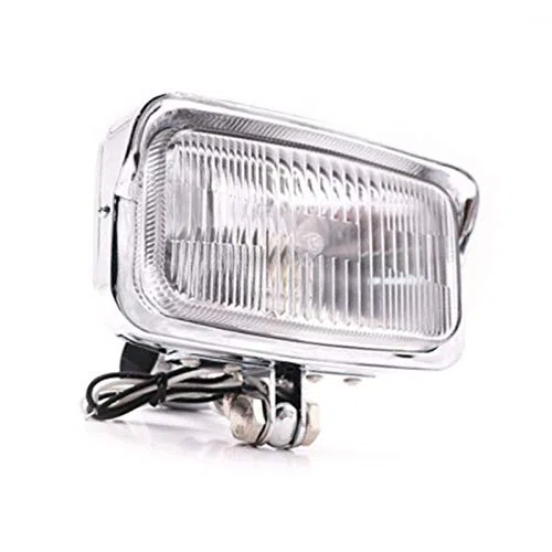 Faros delanteros rectangulares cuadrados de montaje inferior delantero de motocicleta para Harley Honda Kawasaki Suzuki Yamaha Cafe Racer Retro Vintage Bike Cruiser Chopper personalizado (Cromo)